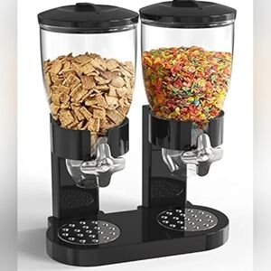 Dual Cereal Dispenser Cereal Dry Food Dispense